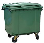 Пластиковый мусорный бак контейнер ТБО ТКО для мусора 1100 литров